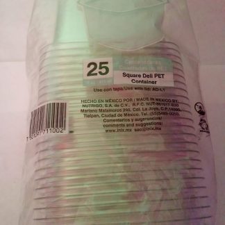 Contenedores Cuadrados PET INIX 16 oz (25 piezas)