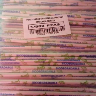 Popotes Biodegradables Largos (Paquete con 500 pzas