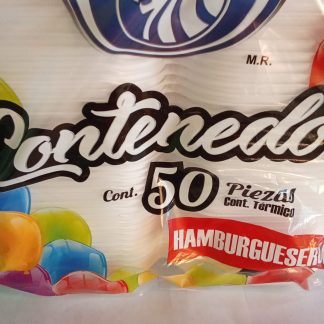 Contenedor Térmico Reyma Hamburguesero 50 Piezas                                                 Contenedor térmico tipo hamburguesero Mantiene la temperatura de los alimentos, perfecto para hamburguesas y comida rápida