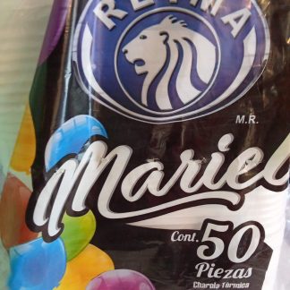 Charola Térmica Reyma 50 Piezas (Modelo 855                                                                  Charola térmica desechable marca Reyma tipo Marie Ideal para servir comida caliente, resistente y práctica para negocios de comida
