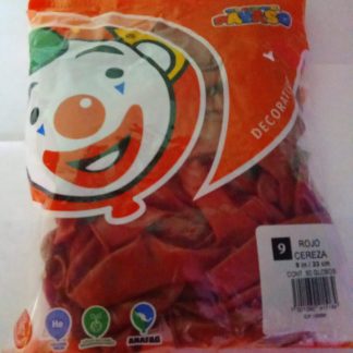 Globos Rojo Cereza 9" (Paquete con 50 piezas)