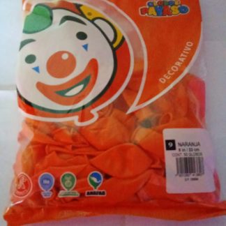 Globos Naranja 9" (Paquete con 50 piezas)