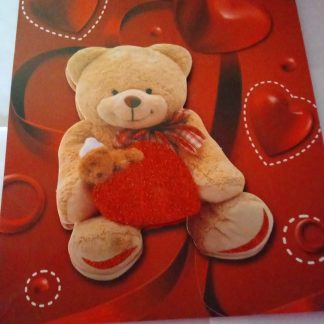 Bolsa de Regalo Oso con Corazón                                                                                              Bolsa grande para regalo con diseño de oso y corazones. Ideal para ocasiones especiales como cumpleaños aniversarios o San Valentín