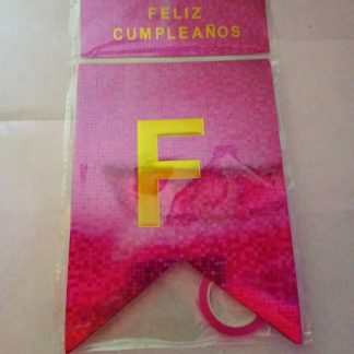 Banderín Decorativo Feliz Cumpleaños Rosa                                                                        Banderín en tono rosa con letras llamativas. Perfecto para fiestas infantiles o temáticas femeninas
