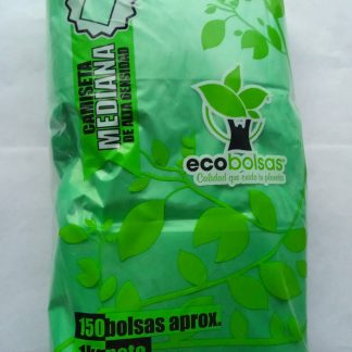 Bolsas ecológicas Ecobolsas 1kg (150 pzas aprox med))                                                  Bolsas ecológicas resistentes marca Ecobolsas rendimiento aproximado de 150 piezas por kilo.